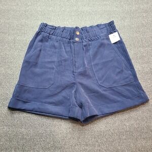 INC International Concepts Navy Blue Paperbag Waist Shorts Size 10